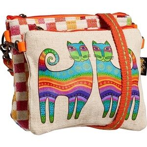 NWT Laurel Burch Prisma Twin Cats 2-Piece Crossbody Bag